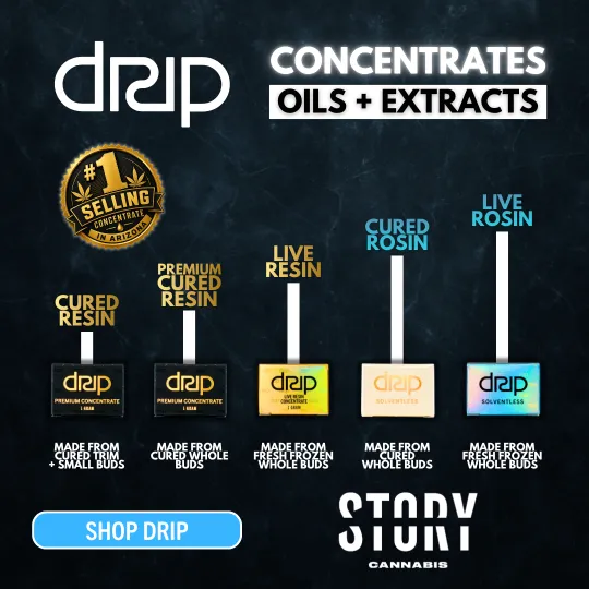 Various cannabis concentrate products displayed