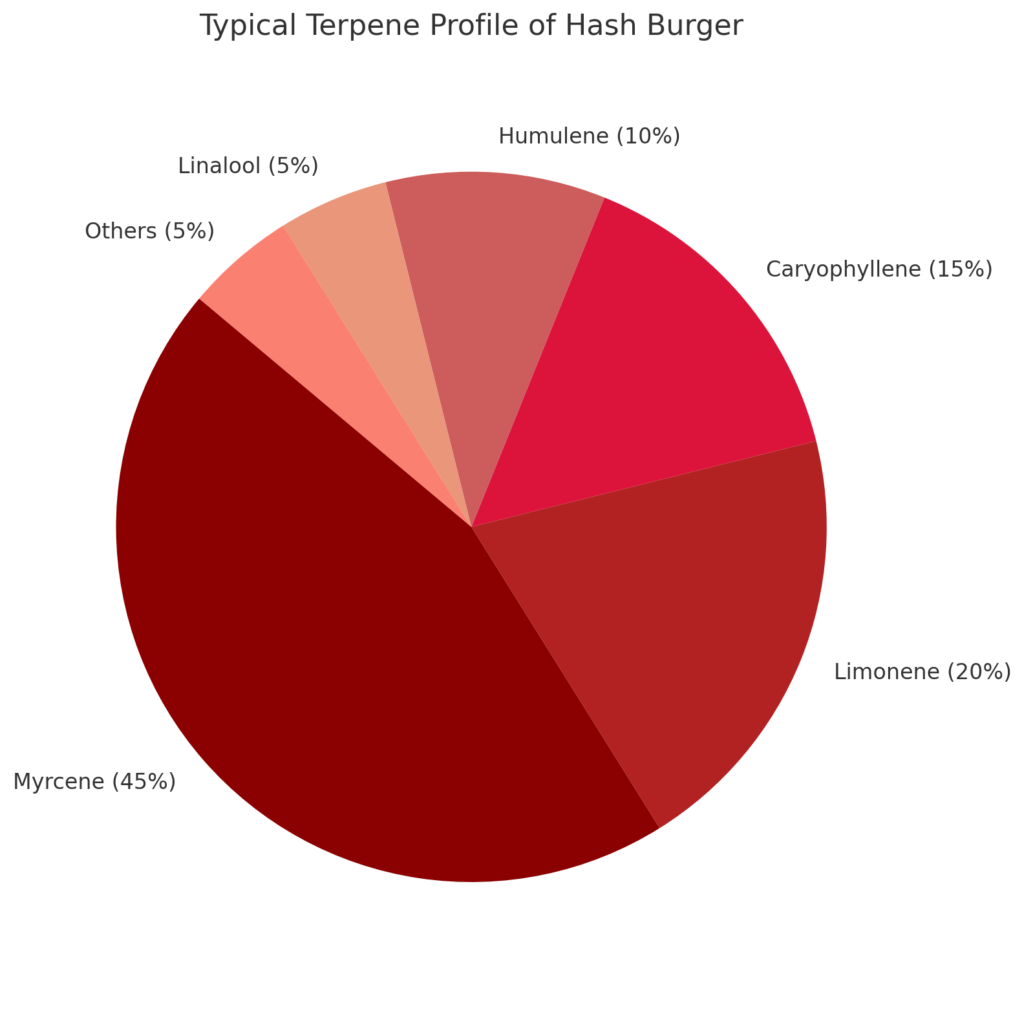 Terpene profile pie chart for Hash Burger Strain