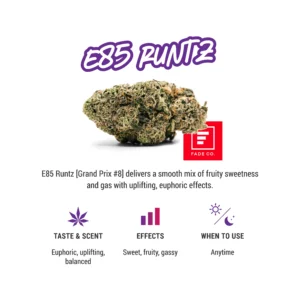 Fade Co. strain card for E85 Runtz