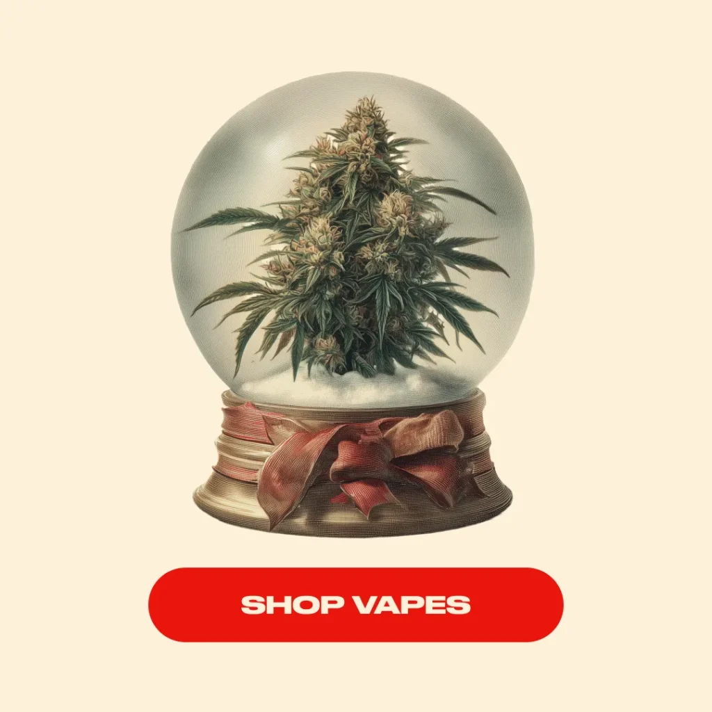 Cannabis inside a snow globe