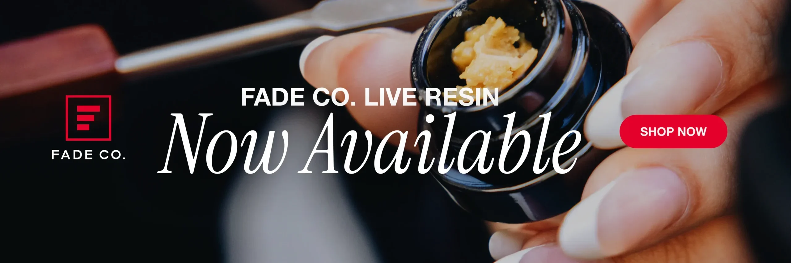 Live resin product advertisement with hand