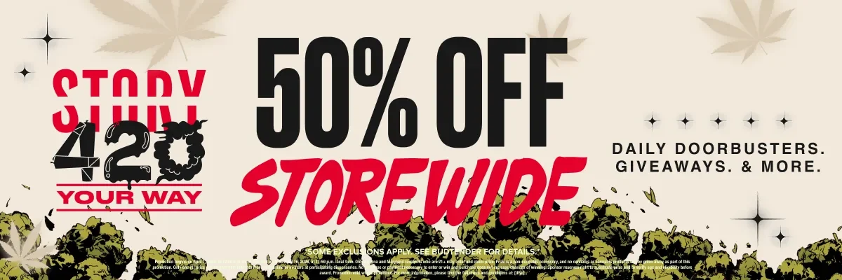 Web Banner 50% off Storewide April 13 20