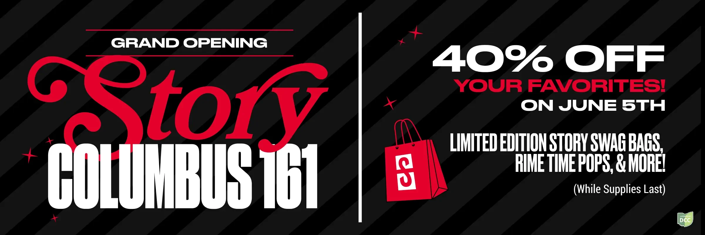 columbus 161 dispensary opening promotional banner