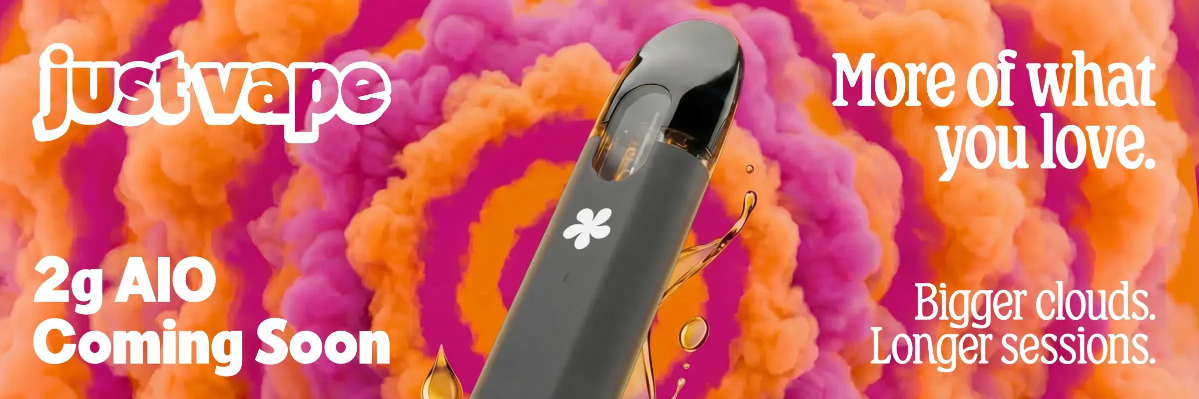 Website Hero Banner Just Vape 2g AIO Comeing Soon
