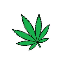 004 A stylized green cannabis leaf with a thick black KZC5QVEj 2