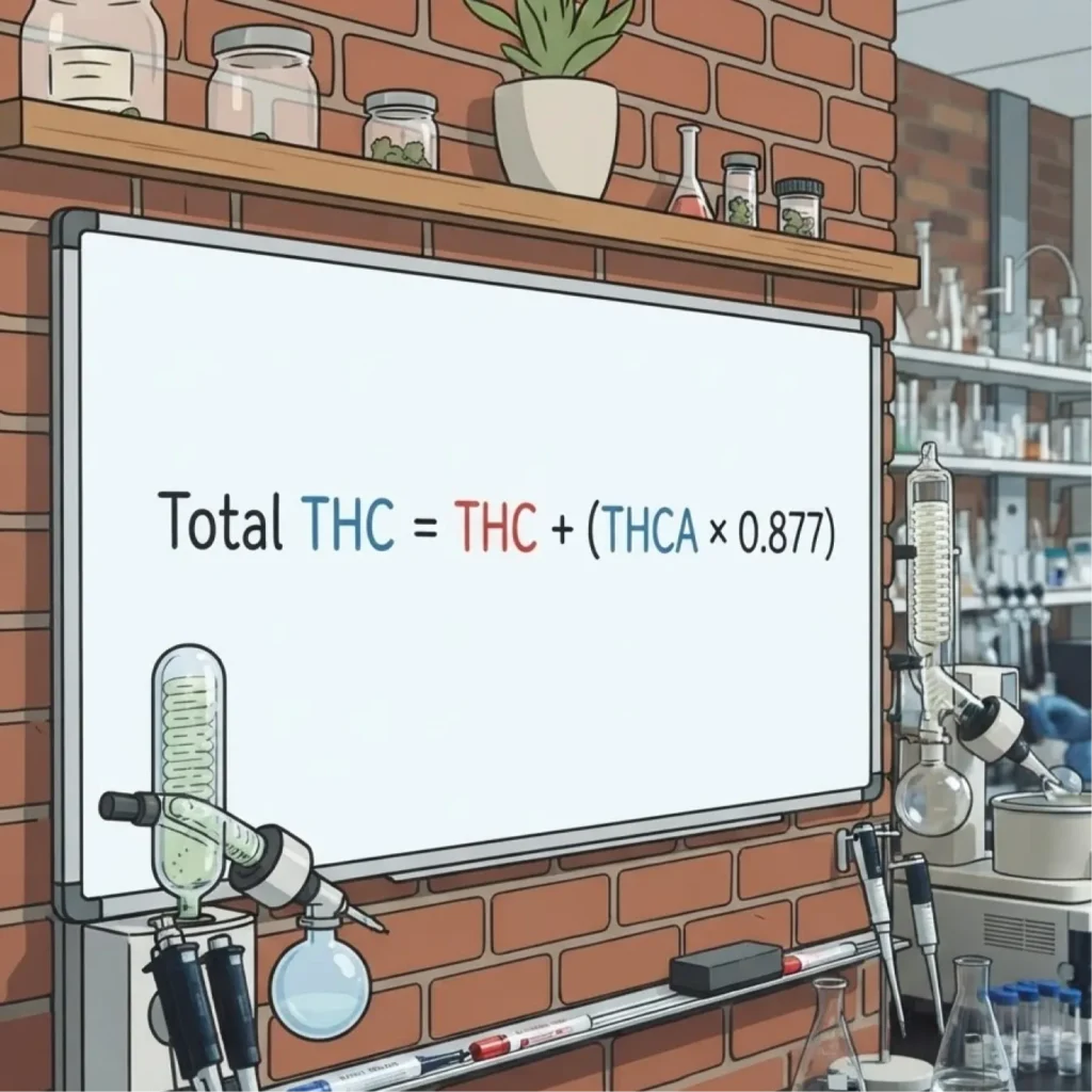 Formula for calculating total THC