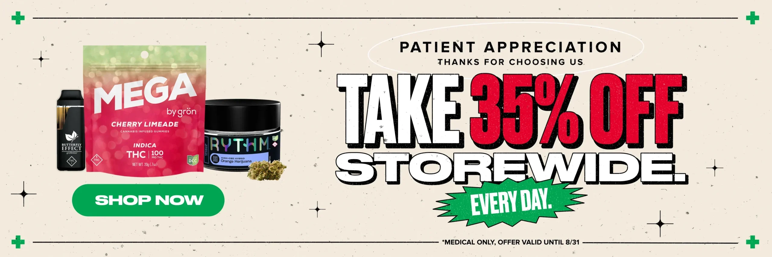 OH Med Patient Web Banner promotional banner for daily medical patient discount at story cannabis