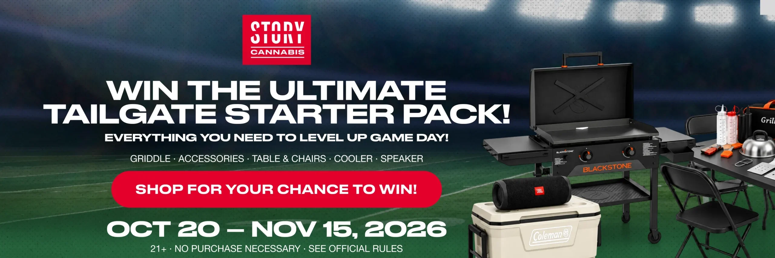 tailgate starter pack sweepstakes promotional banner